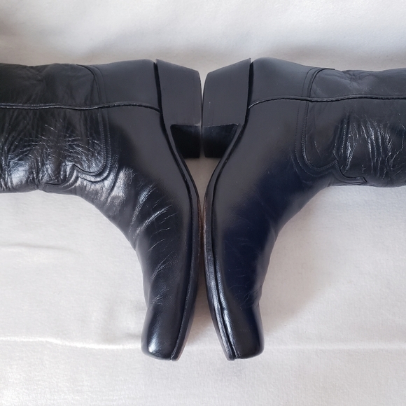 Black Square Toe Western Boots Caboots - Picture 12 of 16